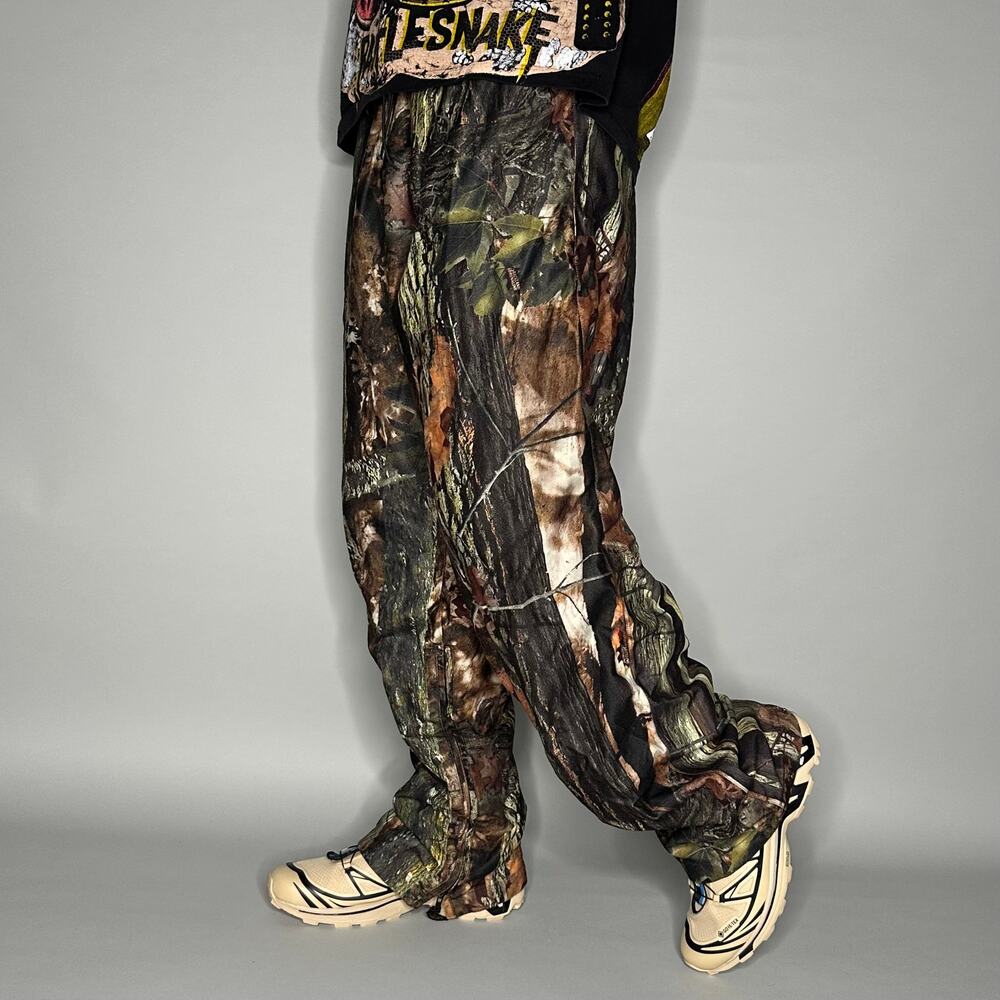 Vintage 90s Sweatpants Mens L Baggy Wide Leg Hunting Camo Woodland Rocky